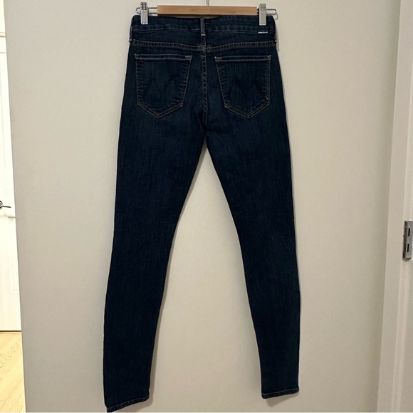 Mother The Looker medium rise skinny stretch jeans in medium-dark blue size 26 - Picture 5 of 11